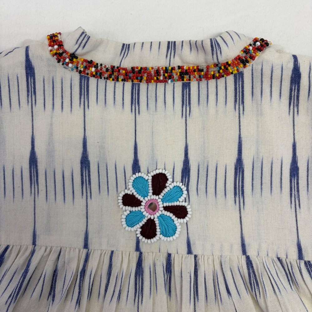 Alix of Bohemia Top Women Small Beaded Embroidered Ikat Cotton Boho Artisan $780 - Picture 8 of 15